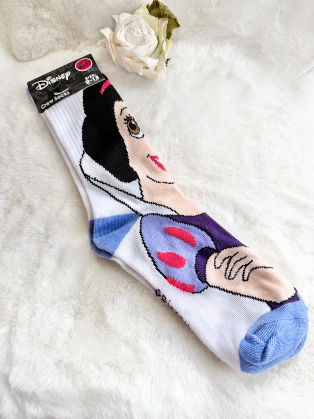 New with tags Disney’s Snow White Crew Socks - White, Black, Blue, Purple, Pink